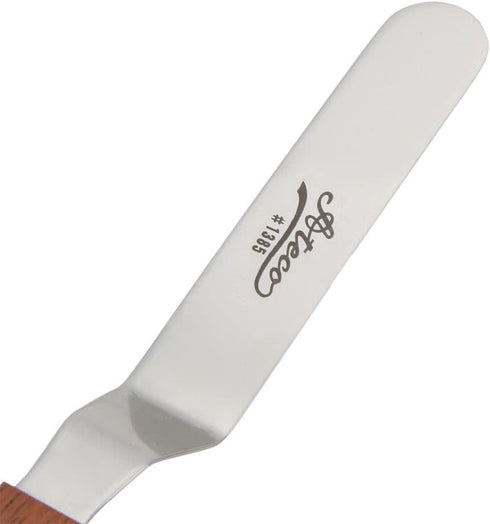 Ateco 1385 Offset Spatula, 4.5-Inch Stainless Steel Blade, Wood Handle
