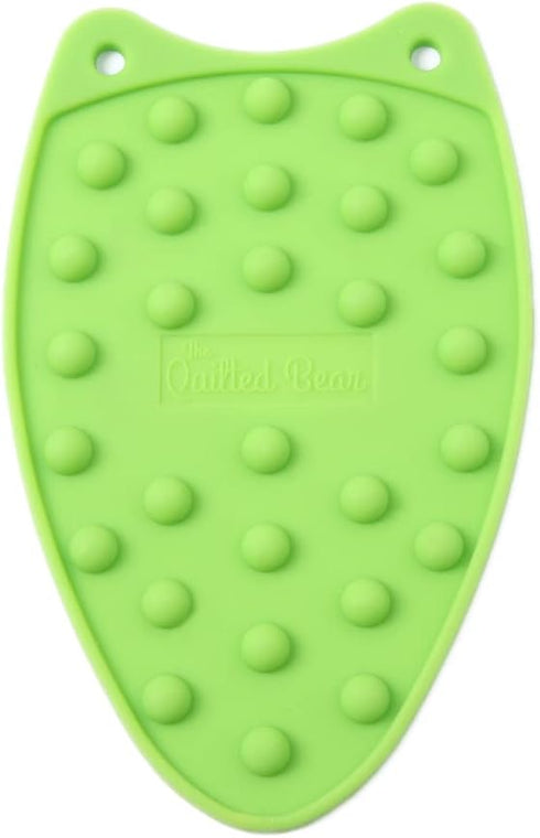 The Quilted Bear Mini Iron Rest, Silicone Heat Resistant Pad for Travel and Mini Quilting Iron Use (Green)