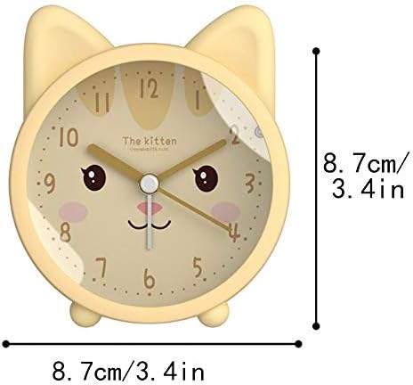 3" Cartoon Animal Alarm Clock, Silicon Analog Silent Non-Ticking Backlight Desk Clock