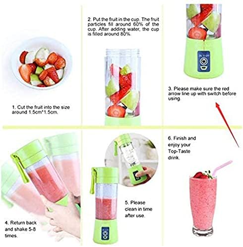 Portable Blender for Fruit Juice, 6 Blades Juicer Cup, USB Rechargeable, 380ML Personal Blender (Purple)