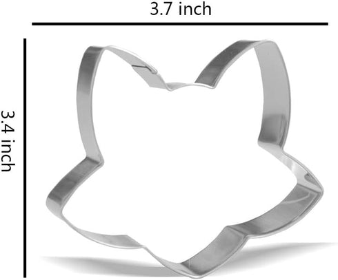 Keewah 3.7 Inch Fox Head Cookie Cutter, Stainless Steel