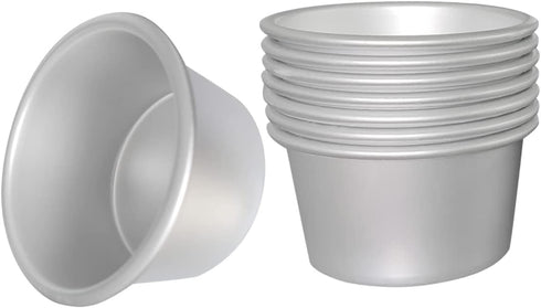 Pudding Cups Molds, Individual Popover Pan, 8 Pieces Aluminium Baking Maker (3.74 x 2 x 2.87 Inch)