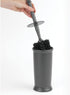 mDesign Toilet Bowl Brush and Holder - Covered Bathroom Scrubber in Modern Holder - Space Saving Deep Cleaning Brush -