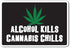 Alcohol Kills Cannabis Chills Novelty Sticker | Funny Indoor/Outdoor Home Décor for Garages, Living Rooms, Offices