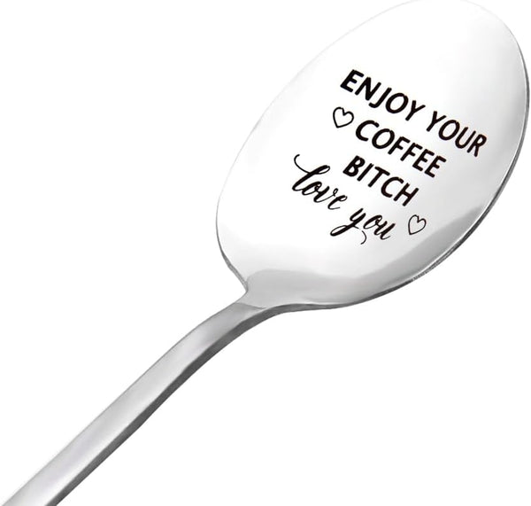 Funny Coffee Spoon Gifts for Coffee Lovers, Best Friend Birthday Gifts for Women, Girls, Wife, Girlfriend