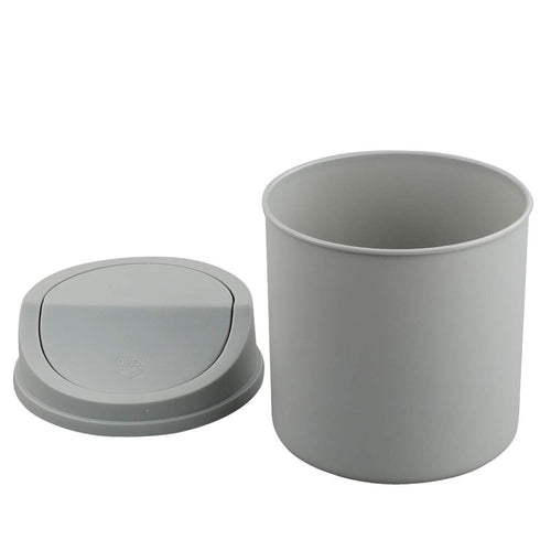 2 Liter Mini Desktop Trash Can with Swing Lid, Tiny Garbage Can Trash Bin (Grey)