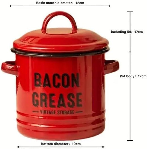 Emptycolor 46oz Bacon Grease Saver with Strainer Grease Container for Kitchen, Cooking Oil Bacon Fat Storage Can Jar