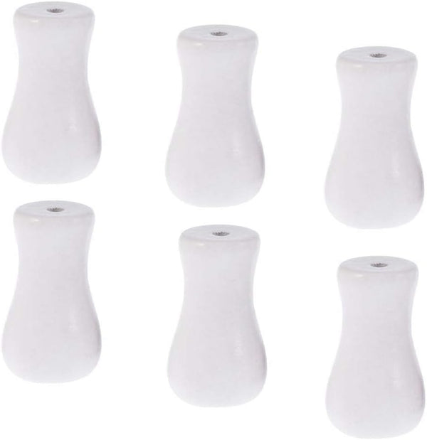 Wood Cord Tassels 6 Pack for Window Blinds, White Cord Knobs for Curtain Craft