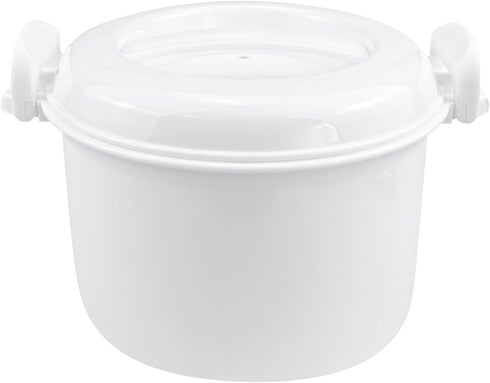 DOERDO Round Microwave Rice Cooker Pot, 7.8x6.1 Inch Microwave Cookware for Cooking Rice, Chicken, Pasta, and Steaming