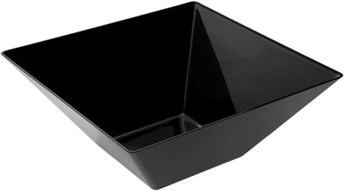 Black Disposable Plastic Medium Square Serving Bowl - 106 oz (1 Count) - Perfect For Parties, Weddings, Holidays & More by Blue Sky