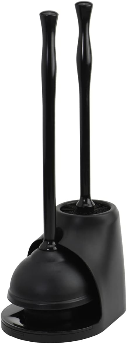Casabella Bowl Brush & Plunger Combo - Heavy-Duty Toilet Plunger and Cleaning