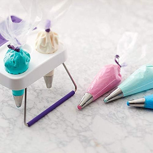 60 Pcs Reusable Pastry Bag Ties, Silicone Decoration Clips for Cake Piping, 15 Each Light Purple, Blue, Pink, Green