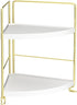 2-Tier Counter Countertop FSyueyun Corner Bathroom Organizer, Tool-Less Installation Vanity Shelf Small Plastics Makeup