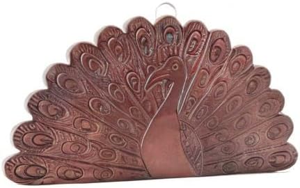 Antique Copper "Peacock" Trivet, 12" x 6" Kitchen Accessory