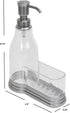 Home Basics Plastic Soap Dispenser with Fixed Sponge Holder and Brushed Steel Top, Chrome