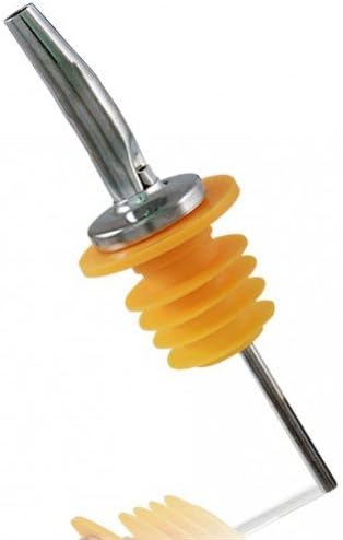 Set of 6 Large Neck Chrome Liquor Pourer with Signature Party Picks