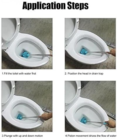 HOMEGOAL Toilet Plunger, Siphon Type Clog Remover, Flexible Rubber Head Stainless Steel Handle, Toilet Dredge Tool