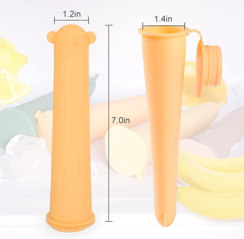 Sticks,3.5oz 100ML,4 Colors,Set 4 haakaa Food Grade Silicone Ice Pop Mould With Lids BPA Free Reusable Baby Popsicle