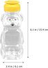 BWESOO 2Pcs 8 Oz Yellow Plastic Bear Honey Bottle Jars, Empty Honey Squeeze Bottle with Flip-top Lid for Storing