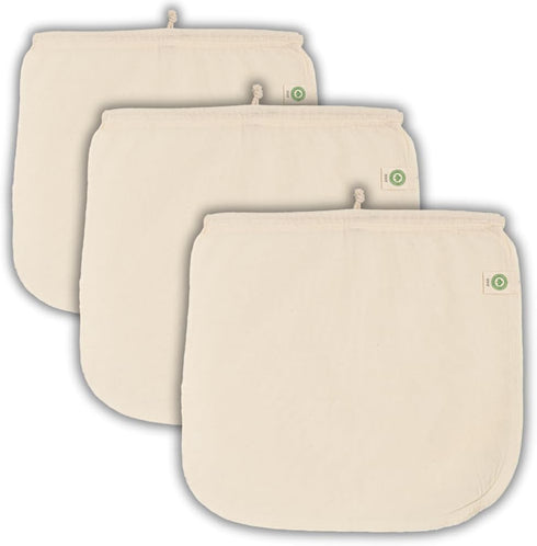 Reusable Jelly Strainer Bags, 100% Organic Cotton Juice Strainer Bags, Large, Washable, Biodegradable (3 Medium -