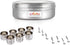 Stainless Steel Spice Box – Heavy Spice Box with Glass Lid, 7 Containers and 7 Spoons, Color-Silver