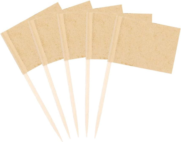 100 Pieces Blank Toothpick Flags, Cheese Markers Food Labels for Party Buffet and Charcuterie Board Cocktail Picks