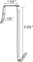 Over the Door Hanger Hook 4 Pack, Silver Pocket Chart Hanging Hooks for Coat Towel Organizer