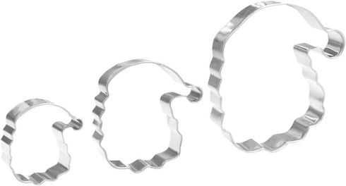 Santa Head Cookie Cutter Set - 3 Piece Stainless Steel Cookie Cutters