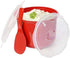 Microwave Rice Steamer Cooker BPA-Free – 2.6L (87.9oz) Red Rice Maker with Lid and Spoon for Basmati, Pasta, Ramen,
