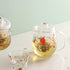 Sizikato Clear Borosilicate Glass Teapot with Tea Strainer, Cute Strawberry Pattern, 18oz