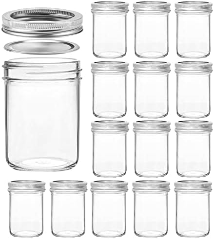 VERONES Mason Jars 8 OZ, 8 OZ Canning Jars Jelly Jars With