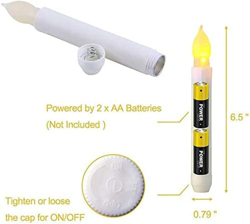 LONGSUOCHUANG 12pcs Warm White Taper Candles Battery Operated with Remote Control, Short Led Candle Lights