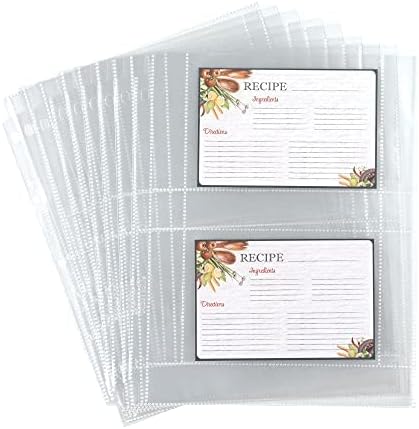 Samsill Recipe Card Page Protectors (50 Count) for 8.5 x 11 Recipe Binders
