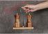 Acacia Wood Salt and Pepper Grinder Set, Manual Pepper Mill, Refillable, Adjustable Coarseness with Wooden Stand