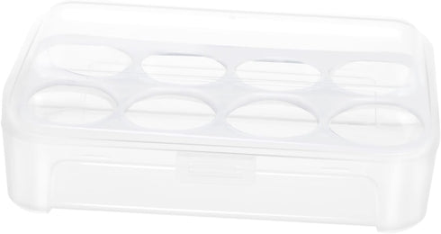 8 Box Fridge Egg Keeper Holder Mini Condiment Bottles, Egg Organizer for Refrigerator, Egg Carrier, White