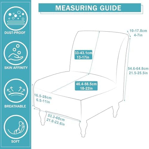Armless Room(Red,1) Iauddy Accent Slipper Chair Cover Slipcover,Stretch Spandex Printed Removable Non-Slip Silp Cover