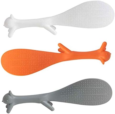 Pack of 3 Lovely Squirrel Shape Standing Spoon, Non-stick Rice Spoon, Creative Household Kitchen Tools