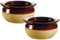 French Soup Crock Bowl, 12 oz, Set of 2 Bowls, Brown and Ivory
