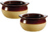 French Soup Crock Bowl, 12 oz, Set of 2 Bowls, Brown and Ivory