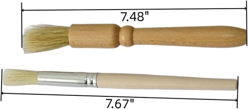 Coffee Grinder Cleaning Brush 2Pcs, Wood Handle & Natural Bristles Espresso Brush for Barista Home Kitchen