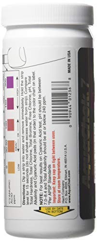 7-Way (100 AquaChek Pool and Spa Test Strips - Silver Pool Test Strips For pH, Total Chlorine, Free Chlorine, Bromine