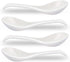 Porcelain Soup Spoons Set of 4, 6.6 Inch Ceramic Chinese Soup Spoons for Asian Ramen