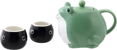 HAKONE YOSEGI Set, (30 oz 2 5 oz Frog Teapot & Cup Japanese Tea Service with Filter & Gift Box Teapot, Cups)