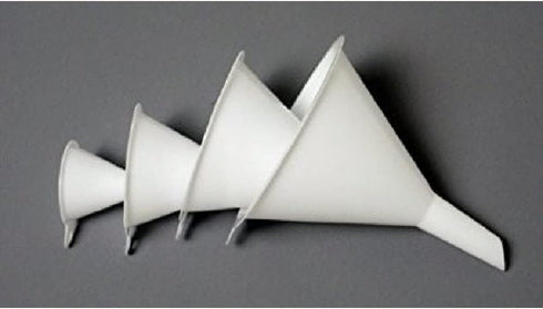 Chef Craft Set of 4 General Purpose Plastic Nested Funnel Set, Assorted Sizes, White