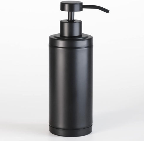 Stainless Steel Soap Dispenser for Bathroom, Matte Black Flat Design, 10oz Rust-Proof Liquid Hand Soap Dispenser