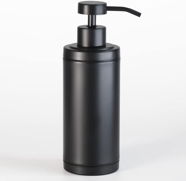 Stainless Steel Soap Dispenser for Bathroom, Matte Black Flat Design, 10oz Rust-Proof Liquid Hand Soap Dispenser
