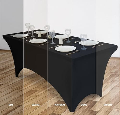 Utopia Kitchen 4FT Spandex Tablecloth - 1 Pack, Black - 200 GSM Stretch, Fitted, Washable Table Cover