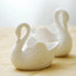 White Ceramic Swan Flowerpot, Medium Temperature Porcelain, Succulent Flowerpot, Pack of 2, Candle Holder