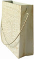 Set 4, 4.5" Hosley Small Cream Metal Tote Vase of Long Decorative Mini Vases for Dried Floral Arrangements, Coffee