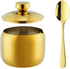 123Arts Stainless Steel Sugar Bowl with Lid and Spoon, Sugar Container for Coffee, Salt, Spices
